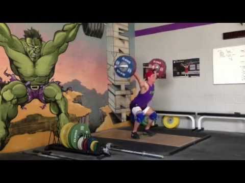David Charbonneau 110 kilos (242.5#) for Hang Snatch Triple