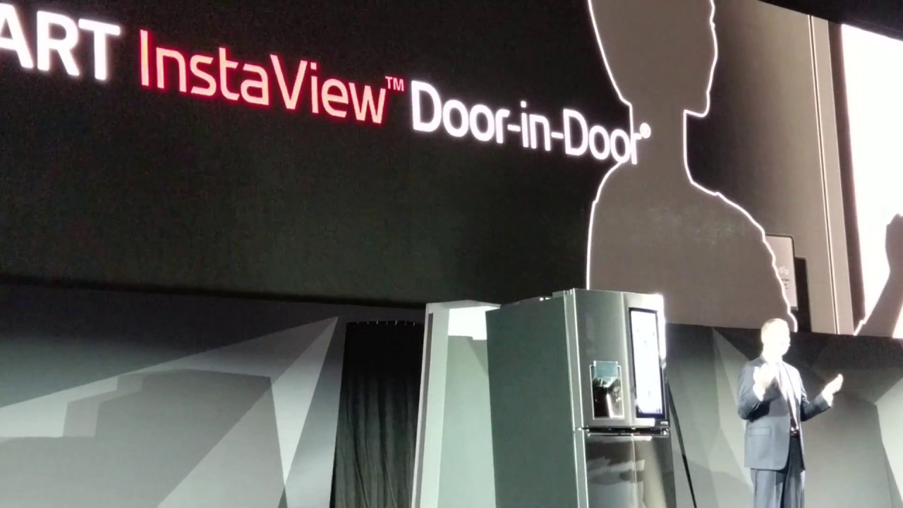 LG smart refrigerator with Amazon Alexa, webOS and lcd transparent door