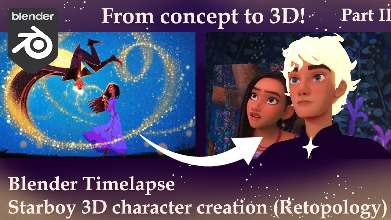 Disney Reterpolergy Making a 3D Model of Starboy from Disney´s Wish in Blender 3D [Part II ...