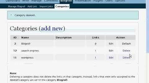 Manage Wordpress Blogroll Categories Tutorial 000WebHost FREE web hosting