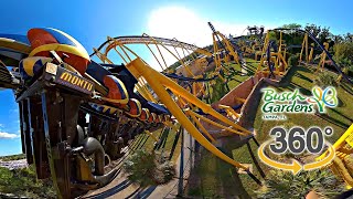 VR 360 Montu Roller Coaster Back Row On Ride POV Busch Gardens Tampa 2023 10 31