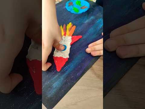 Картина на день космонавтики #shorts #shortsvideo #рисуемкосмос #денькосмонавтики
