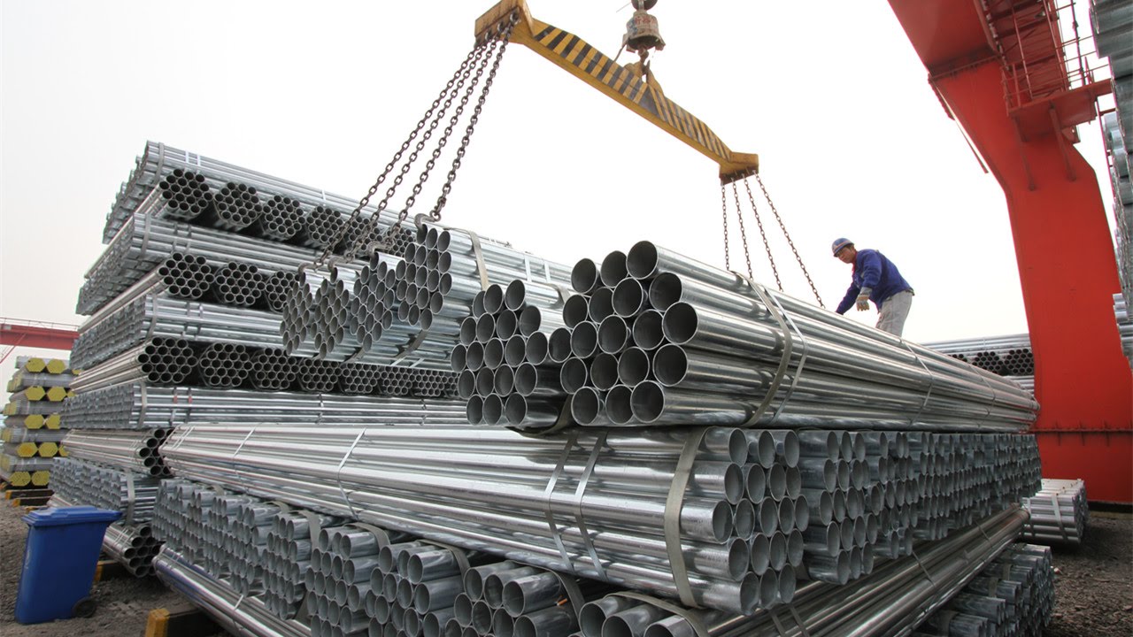 Pre-galvanized round pipe package and factory show