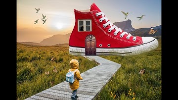 Creative Shoe House Photoshop Manipulation Tutorial