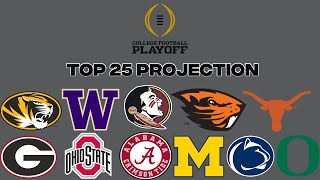 College Football Playoff Top 25 Projections Week 13