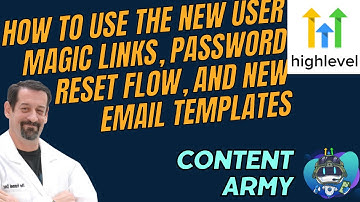 How to Use the New User Magic Links, Password Reset Flow, and New Email Templates Using HighLevel
