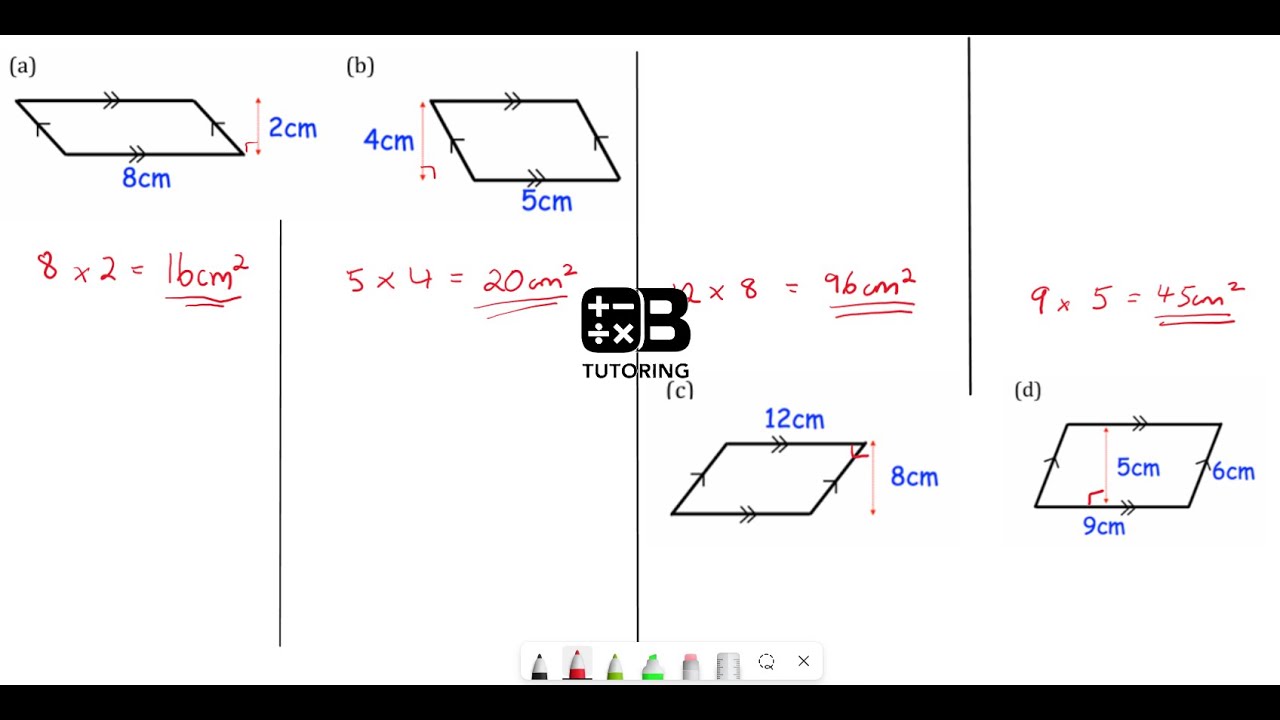 Area of Parallelograms - GCSE Maths Revision OBTutoring
