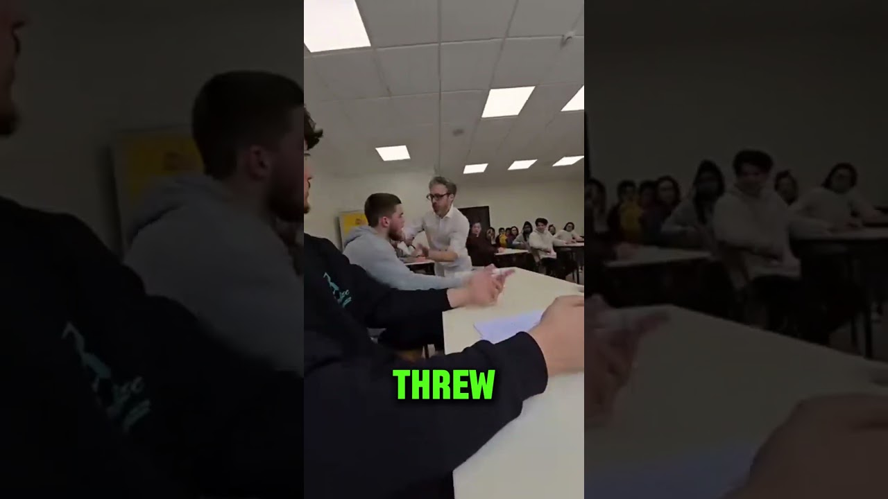 This is what happens when students push their teacher teacher too far. 