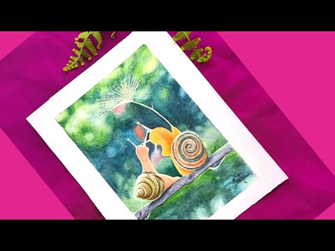 Come dipingere un tutorial / bel dipinto lumaca lumaca ???? / acquerello lumaca pittura