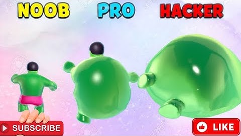 NOOB . PRO , HACKER . Wobble Man  Run 3D #wobblemanrun3d#games #mrgames