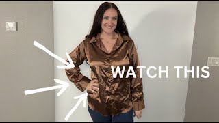 WATCH THIS - SHENHE Women's Satin Blouse Button Down