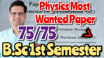 B.Sc 1st Semester Physics Most Important Paper! #bedkdian #mjpru #bsc1stsemester #physics