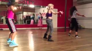 Jordyn Jones and friends in Shane Sparks class