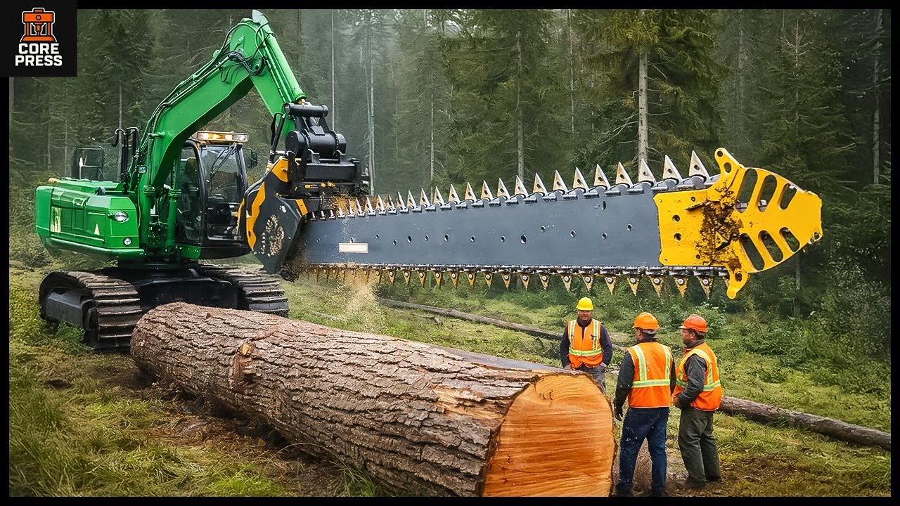 Extreme Dangerous Fastest Big Chainsaw Cutting Tree Machines | Monster Stump Removal Excavator #17