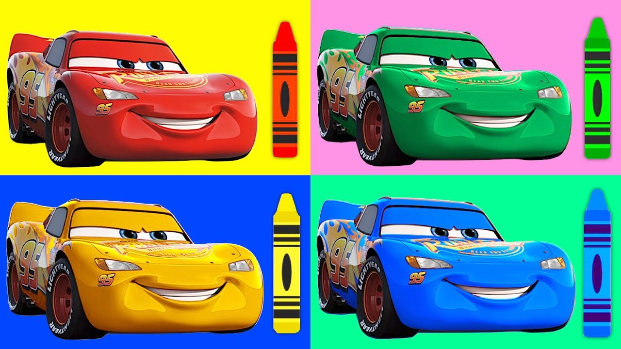 カーズは何色かな？　What color is Cars ? - Learn Colors with Lightning McQueen - Game For Kids