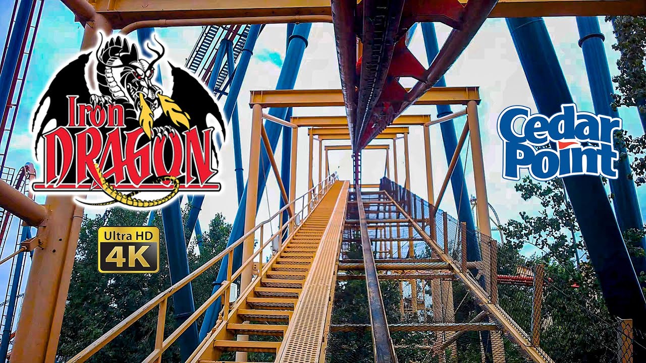 2022 Iron Dragon Roller Coaster On Ride Front Row 4K POV Cedar Point YouTube