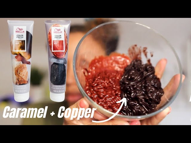 Custom Color  Wella Hair Color Fresh Hair Mask Caramel Glaze + Copper Glow  
