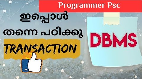 DBMS /TRANSACTION PROPERTY/Programmer PSC #keralapsc #psc #study
