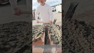 How to Split Massive Oak Logs by Hand with Wedges #worker #process #woodworking #timber #splitting