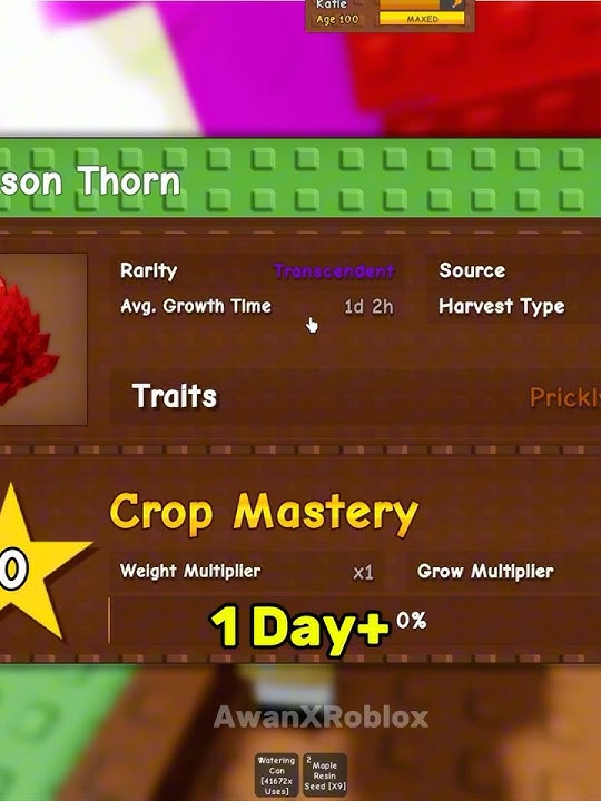 Crimson Thorn vs Maple Resin  #roblox #growagarden