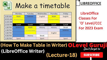 How to create  table in Libreoffice writer || LibreOffice Writer Table || Letcure-18