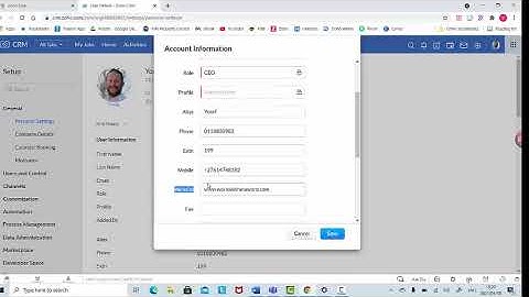 Zoho CRM Personal Settings