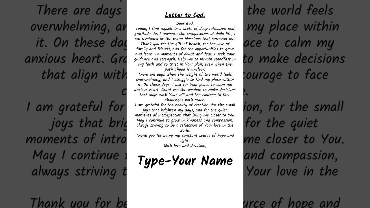 Letter To God ||  Message  to Father ||  