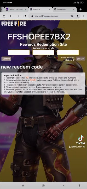 new reedm code indonasia sarver=FFSHOPEE7BX2