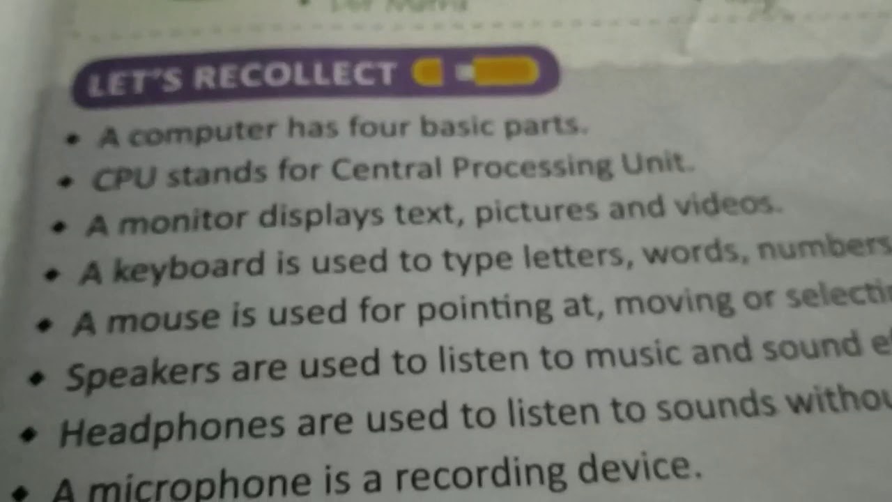 Class 2 computer lesson 1 part 5 - YouTube