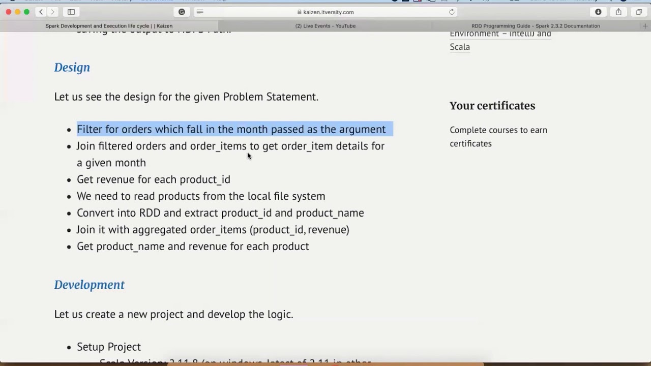 Develop Spark Application - High Level Design - YouTube