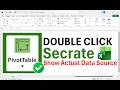 How To use pivot table double click function in Excel