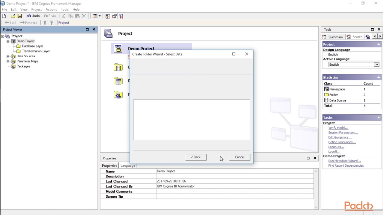 cognos framework manager presentation layer