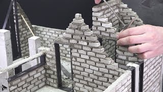 How to Make Dream Mini House #5 - BRICKLAYING - Beautiful House Model by MCKook 139,093 views 4 years ago 2 minutes, 49 seconds