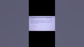 Increment and Decrement Operator