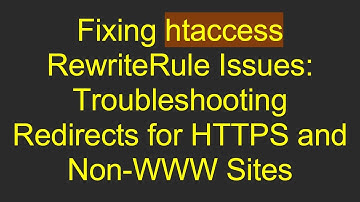 Fixing htaccess RewriteRule Issues: Troubleshooting Redirects for HTTPS and Non-WWW Sites