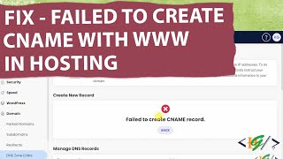 How to Fix Failed to Create CNAME Record with WWW for Domain in Hosting