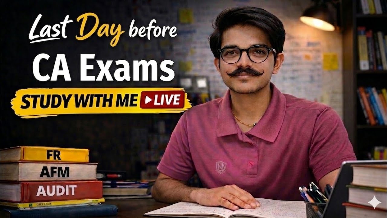Study With Me Live || 12 Hours Study || CA Final - YouTube