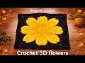 Crochet 3d flowers granny square pattern