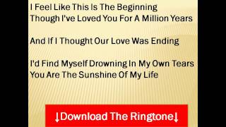 Video thumbnail of "Stevie Wonder - You Are the Sunshine Of My Life Lyrics"