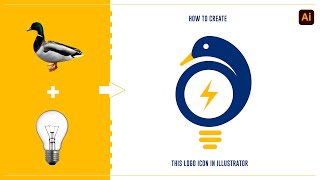 Creative Duck + Bulb logo Tutorial | Adobe Illustrator