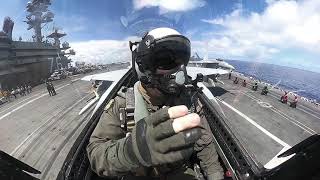 F-18 슈퍼호넷 항공모함 발진, 조종석 뷰, 미사일 발사 훈련