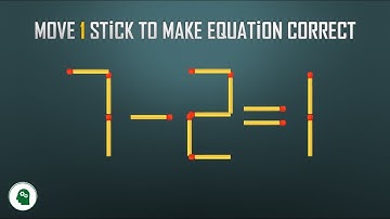 Turn the wrong equation into correct | Matchstick puzzle 7-2=1 with solution