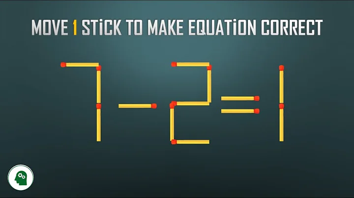 Turn the wrong equation into correct | Matchstick puzzle 7-2=1 with solution