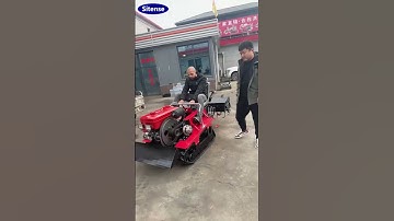 Novice Test Drive Our Mini Crawler Tractor with Rotary Tiller #rotarytiller #minitractor #cultivator