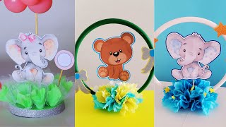 CENTROS DE MESA PARA BABY SHOWER NIÑA 👧 DIY MANUALIDADES 🌸 