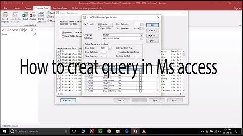 Microsoft Access 2013 Tutorial - Query Design