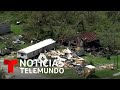Laura deja casas en cenizas y vehículos volcados a su paso por Texas | Noticias Telemundo