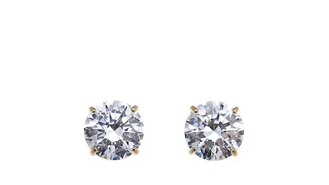 Absolute 2ctw Cubic Zirconia 14K Round  Stud Earrings - DayDayNews