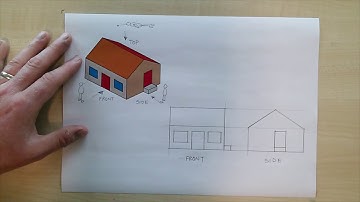 Simple orthographic drawing of a house
