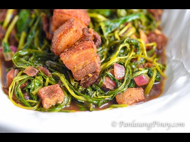 Apan - Apan Adobong Kangkong with Fried Pork | Panlasang Pinoy